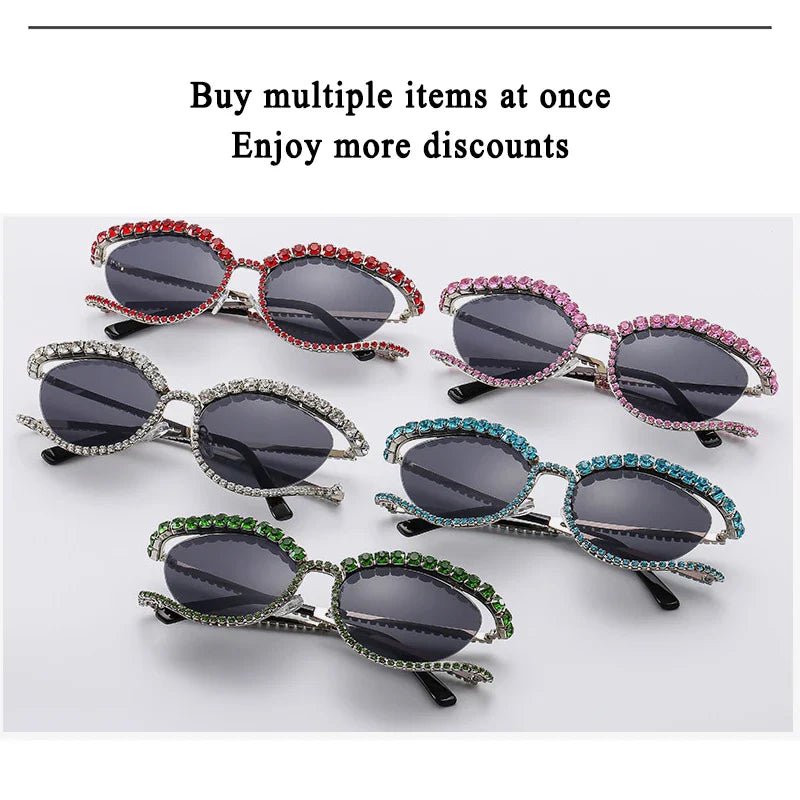 Designer Rhinestone Sunglasses - Wear with style