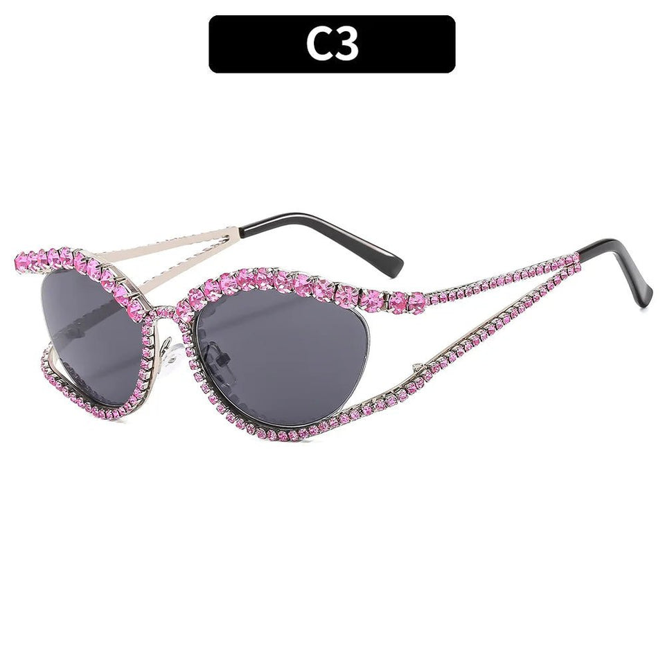 Designer Rhinestone Sunglasses - Wear with style