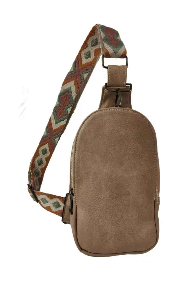 Random Pattern Adjustable Strap : Leather Sling Bag