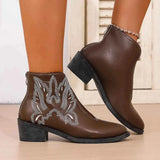 Western Embroidered : Ankle Boots