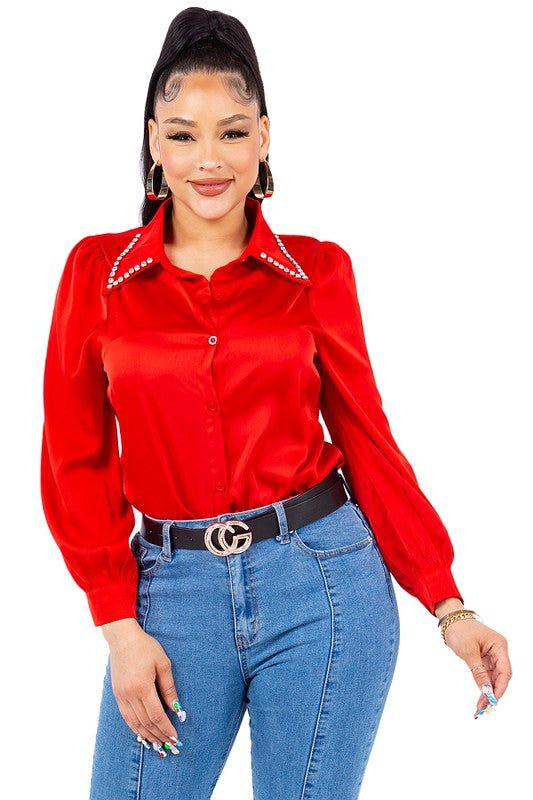 Diamond Collared Button Down Shirt - Wear with style