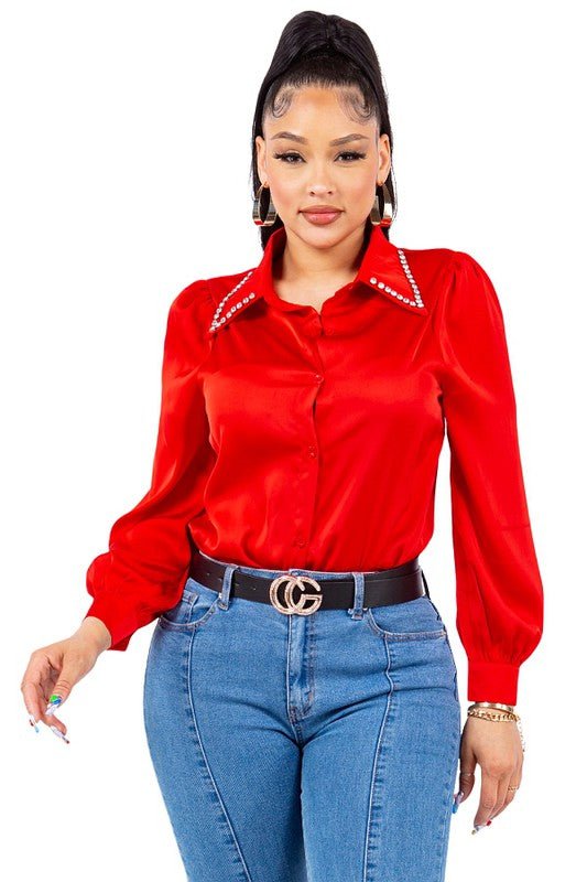 Diamond Collared Button Down Shirt - Wear with style