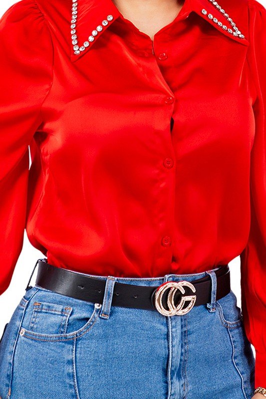 Diamond Collared Button Down Shirt - Wear with style