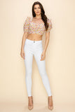 Ditsy floral printed ruched crop top - Wear with style