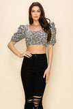 Ditsy floral printed ruched crop top - Wear with style