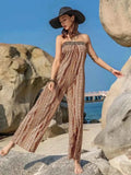 Tied Printed Tube : Wide Leg Jumpsuit