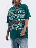 Men's Letter Round Neck Short Sleeve T-Shirt