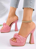 Bow Platform : Block Heel Sandals