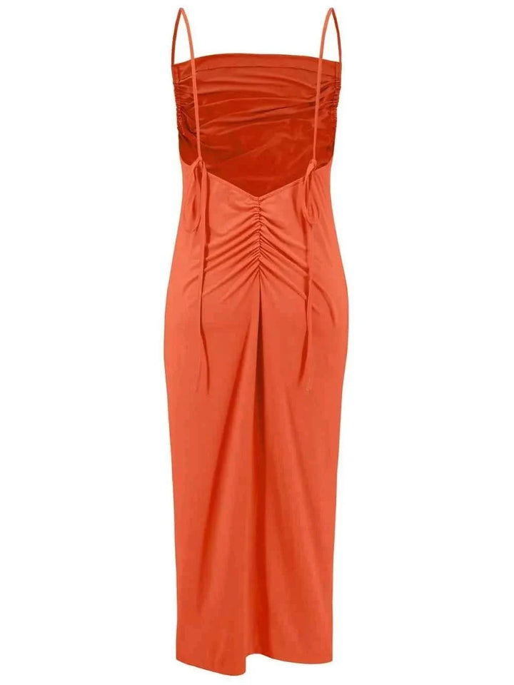 Backless Cowl Neck Sleeveless : Cami Dress