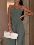Smocked Tube : Wide-Leg Jumpsuit