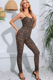 Leopard Spaghetti : Strap Skinny Jumpsuit