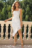 Fringed Asymmetrical : Hem Dress