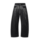 NOIR FLORAL RHINESTONE DENIM