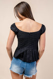 Eleganza Off-Shoulder Cotton Peplum Top - Wear with style