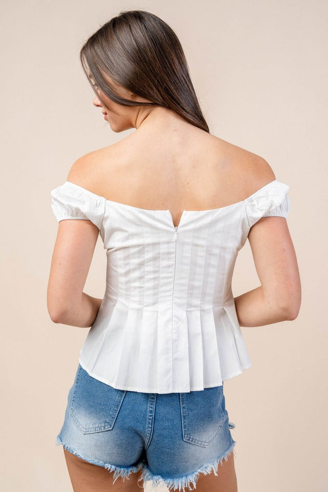 Eleganza Off-Shoulder Cotton Peplum Top - Wear with style