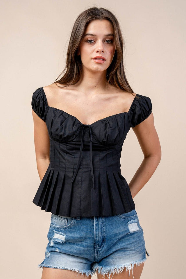 Eleganza Off-Shoulder Cotton Peplum Top - Wear with style