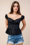 Eleganza Off-Shoulder Cotton Peplum Top - Wear with style
