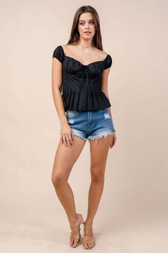 Eleganza Off-Shoulder Cotton Peplum Top - Wear with style