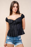 Eleganza Off-Shoulder Cotton Peplum Top - Wear with style