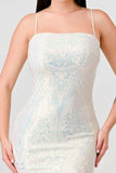 ENCHANTING PATTERN SEQUINS EMBELLISHED BACK SLIT MIDI DRESS - Wear with style