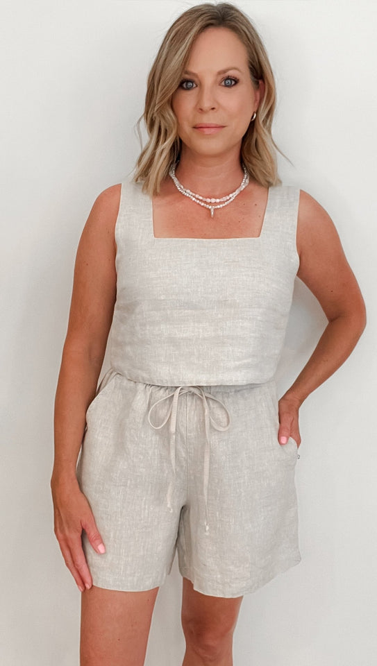 Endless Linen Shorts-Natutral - Wear with style
