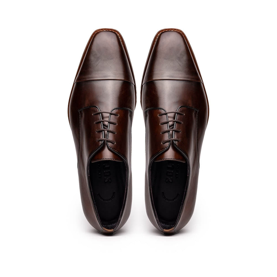 25-550-CST ENZO Italian Calfskin Cap Toe Chestnut