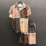 Ethnic Cashew Flower Casual Loose men short Set - Wear with style