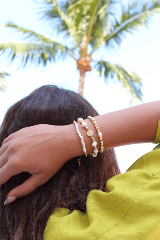 Evil Eye Pearl Beaded Bracelet Set Adjustable Evil Eye Bracelet - Wear with style
