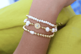 Evil Eye Pearl Beaded Bracelet Set Adjustable Evil Eye Bracelet - Wear with style