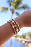 Evil Eye Pearl Beaded Bracelet Set Adjustable Evil Eye Bracelet - Wear with style
