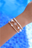 Evil Eye Pearl Beaded Bracelet Set Adjustable Evil Eye Bracelet - Wear with style