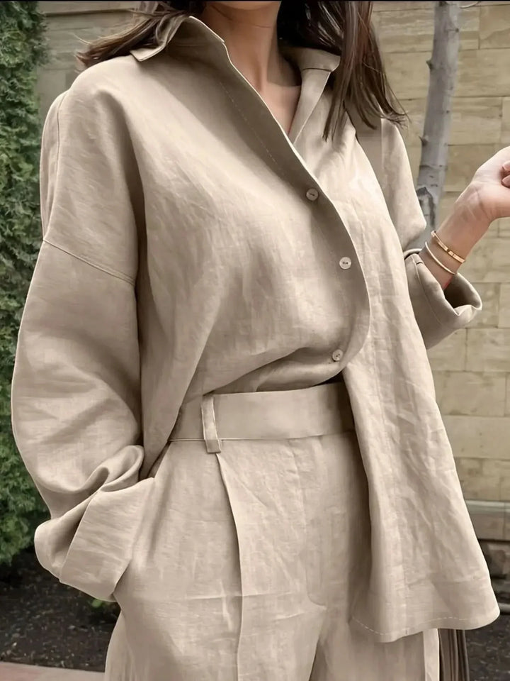 Oversized Button Up Long Sleeve Shirt For Casual Wear