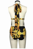 Printed Elegant One-Piece : Cover Up Swim Set