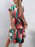 Stylish Tie Waist : Short Sleeve Dress