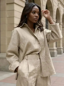 Oversized Button Up Long Sleeve Shirt For Casual Wear