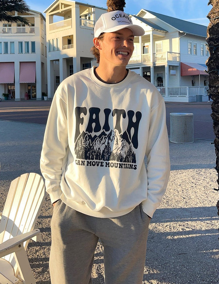 Faith Can Move Mountains Unisex Crewneck - Wear with style