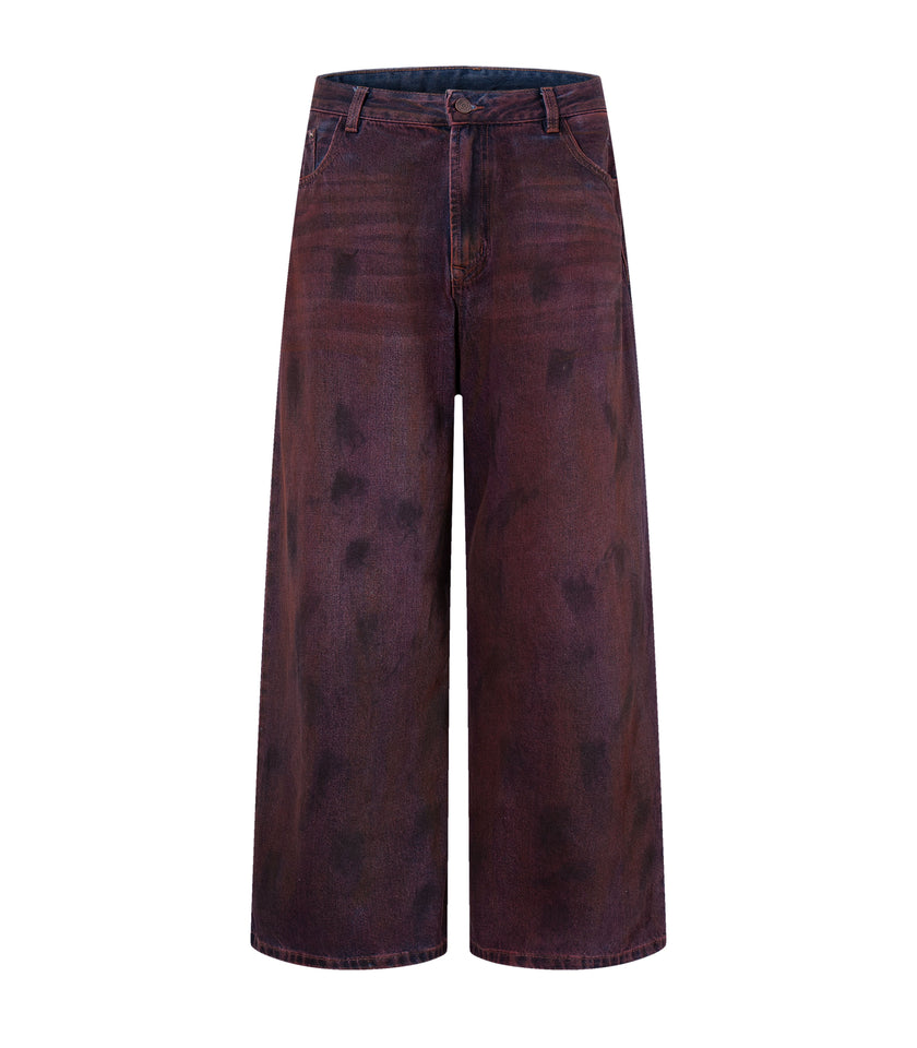 WIDEBOY BURGANDY DENIM