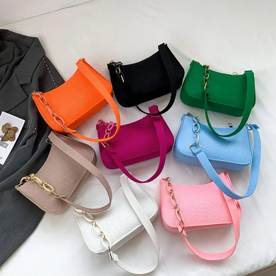 Fashion Felt Cloth Pattern Shoulder Bags - Wear with style