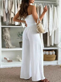 Smocked Tube : Wide-Leg Jumpsuit