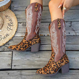 Brown Western Embroidered : Mid-Calf Boots