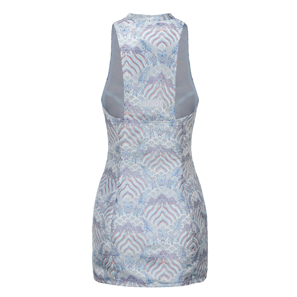 Hua Sleeveless Brocade Mini Dress Cloud Moire
