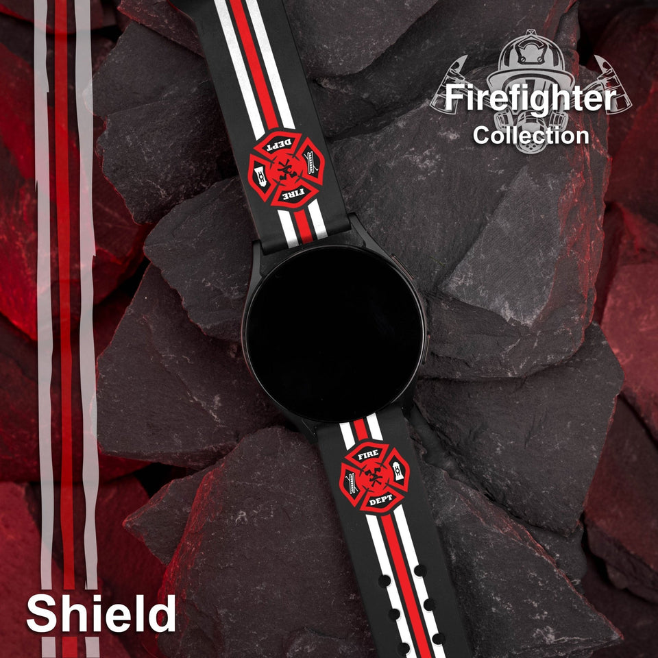 FireFighter First Responder HD Watchband for Samsung, Garmin, Fossil, and More for Samsung, Garmin, Fossil, and More - Wear with style