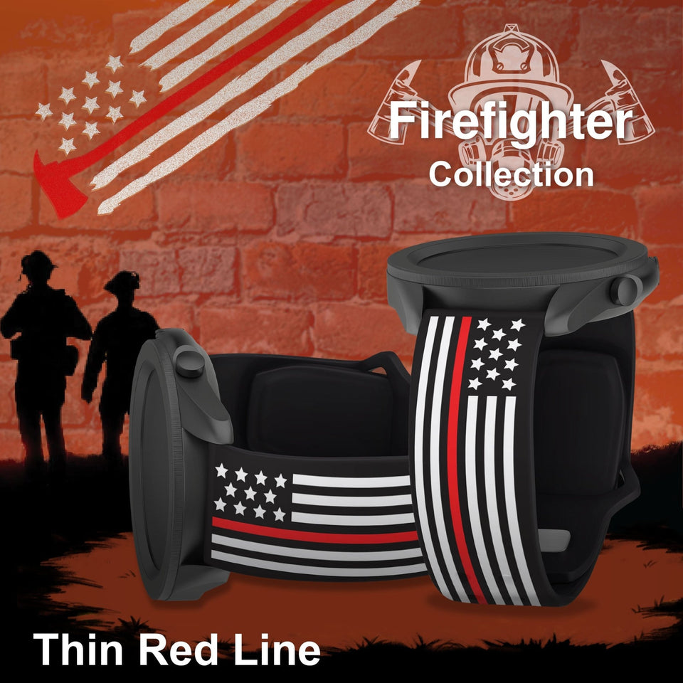 FireFighter First Responder HD Watchband for Samsung, Garmin, Fossil, and More for Samsung, Garmin, Fossil, and More - Wear with style