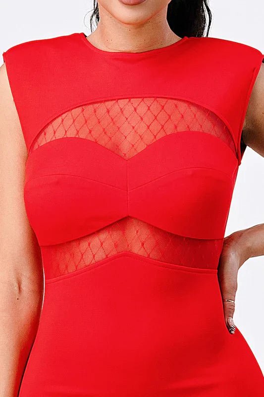 Fishnet Bodycon Midi Dress - Wear with style
