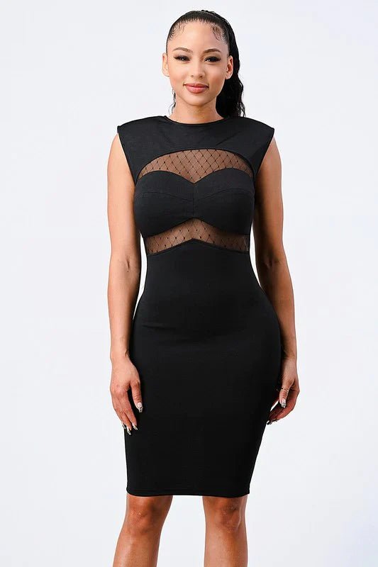 Fishnet Bodycon Midi Dress - Wear with style