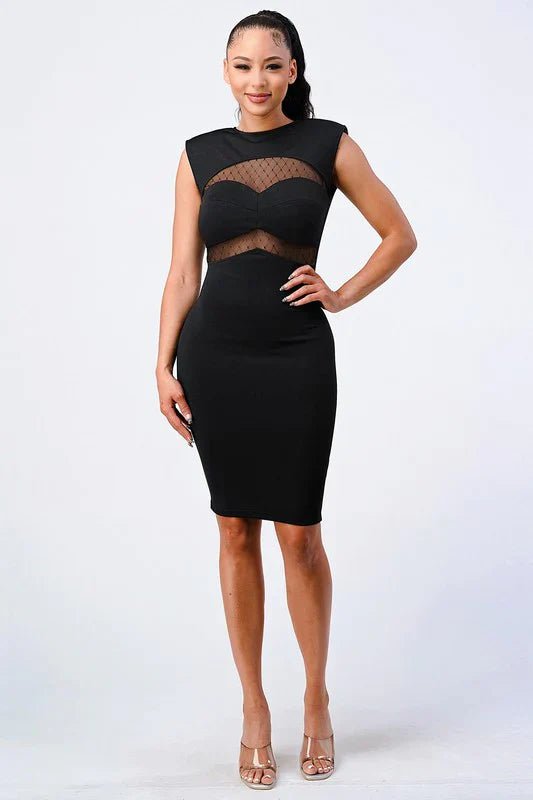 Fishnet Bodycon Midi Dress - Wear with style