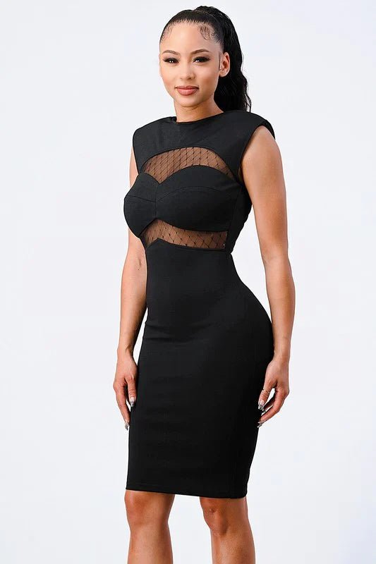 Fishnet Bodycon Midi Dress - Wear with style