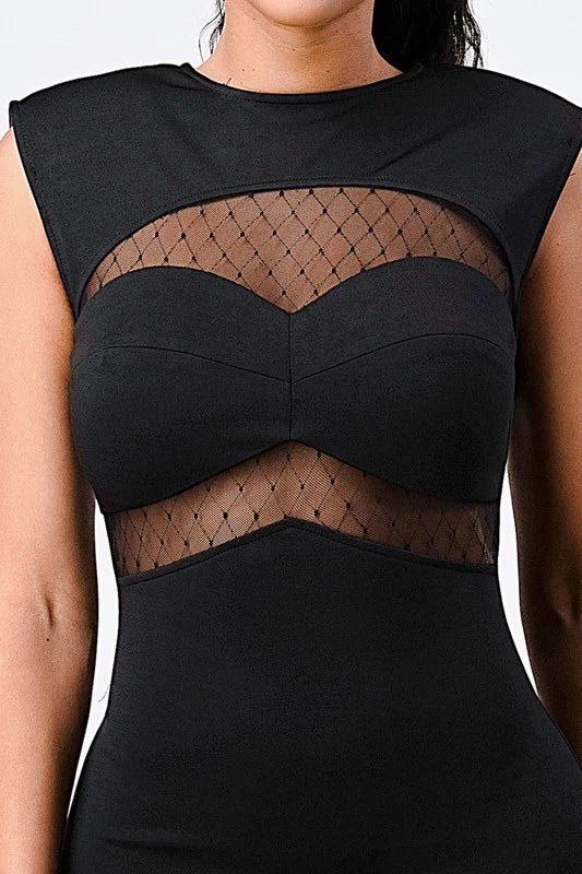 Fishnet Bodycon Midi Dress - Wear with style