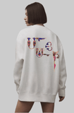 Fleece Oversized Sweatshirt Dress - Ivory - Wear with style