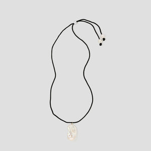 Floating Pearl Necklace Black Cord - Wear with style